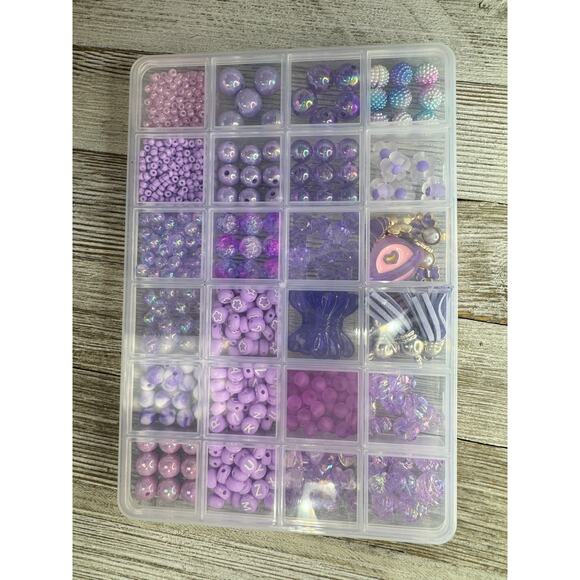 Purple Acrylic Bead Box Jewelry Making Kit - Picture 3 of 3